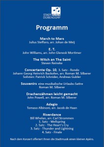 Programm SMD Jahreskonzert 2015
